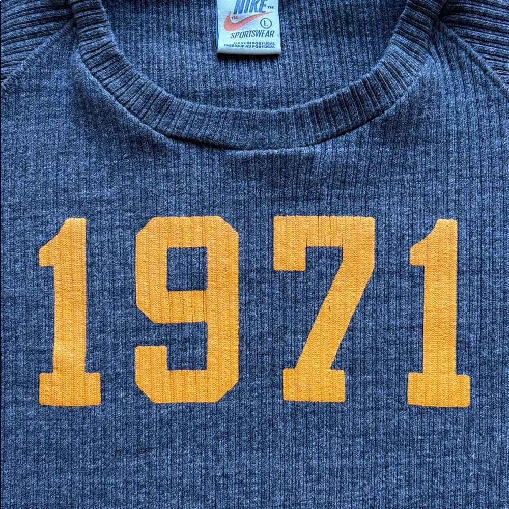 RARE VTG Nike White Label Limited Issue Reissue 1971 Thermal Shirt Throwback